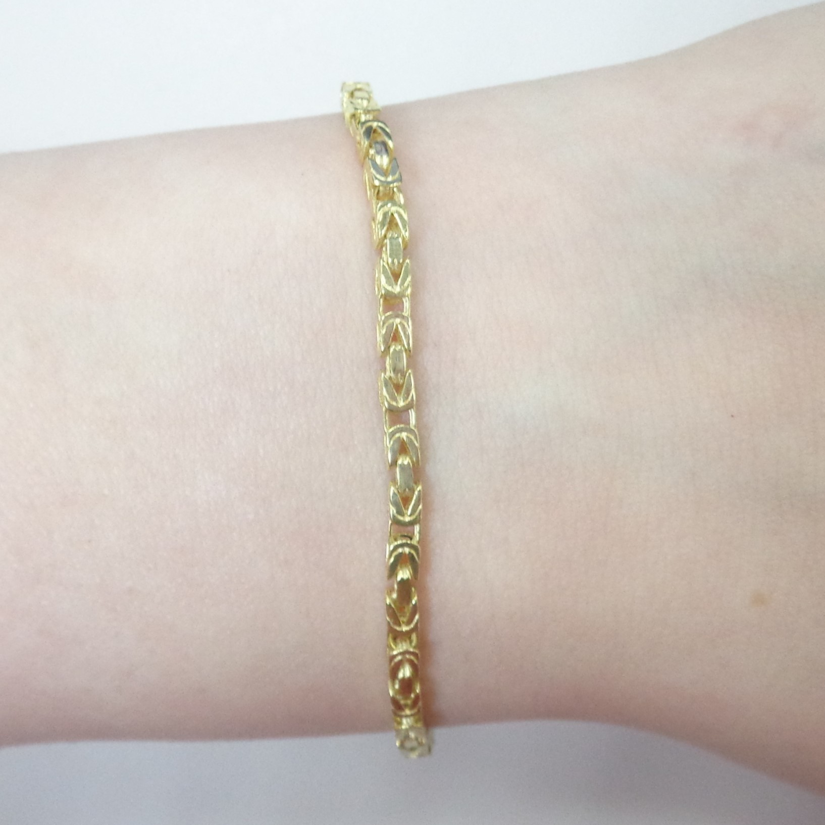 Браслет из желтого золота плетение "Лисий хвост"